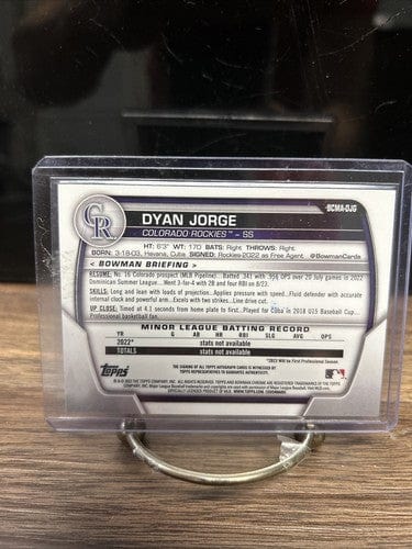 Cheap Sneaks Footwear/Sports Cards Baseball Card Dyan Jorge Colorado Rockies 2023 Bowman Chrome Mega Mojo Auto #BCMA-DJ