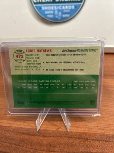 Cheap Sneaks Footwear/Sports Cards Baseball Card Eddie Mathews 2023 Topps Chrome Platinum Anniversary Atlanta Braves