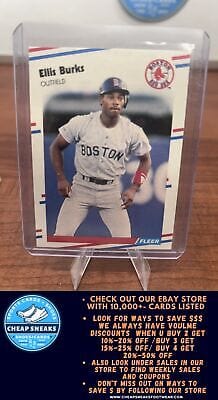 Cheap Sneaks Footwear/Sports Cards Baseball Card Ellis Burks RC 1988 Fleer #348 Boston Red Sox