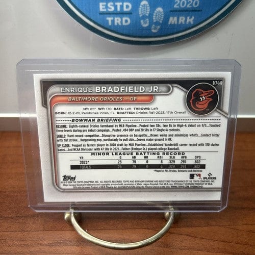 Cheap Sneaks Footwear/Sports Cards Baseball Card Enrique Bradfield Jr. Chrome Prospect 2024 Bowman #BCP-149 Baltimore O
