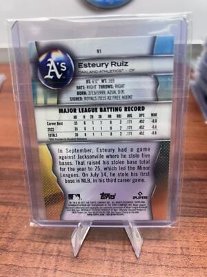Cheap Sneaks Footwear/Sports Cards Baseball Card Esteury Ruiz RC 2023 Bowman Platinum #91 Oakland Athletics