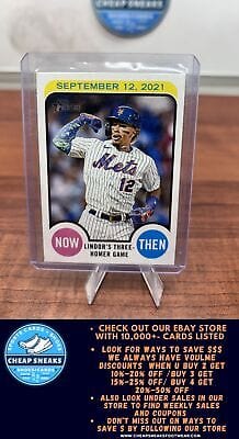 Cheap Sneaks Footwear/Sports Cards Baseball Card Francisco Lindor 2022 Topps Heritage Now and Then #NAT-8 New York Mets
