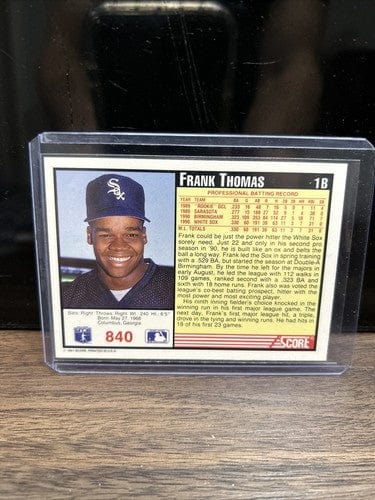 Cheap Sneaks Footwear/Sports Cards Baseball Card Frank Thomas Lot (3) HOF Chicago White Sox 91,92 Upper Deck,91 Score