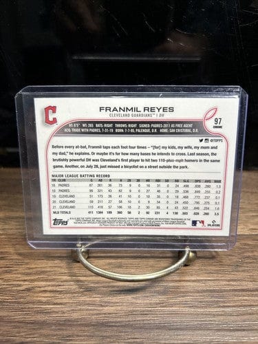 Cheap Sneaks Footwear/Sports Cards Baseball Card Franmil Reyes 2022 Topps Chrome Cleveland Guardians Baseball Card #97