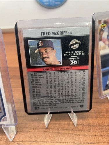 Cheap Sneaks Footwear/Sports Cards Baseball Card Fred McGriff HOF 5 Card Lot 91/92/93 Upper Deck, 1991 Leaf, 1992 Fleer