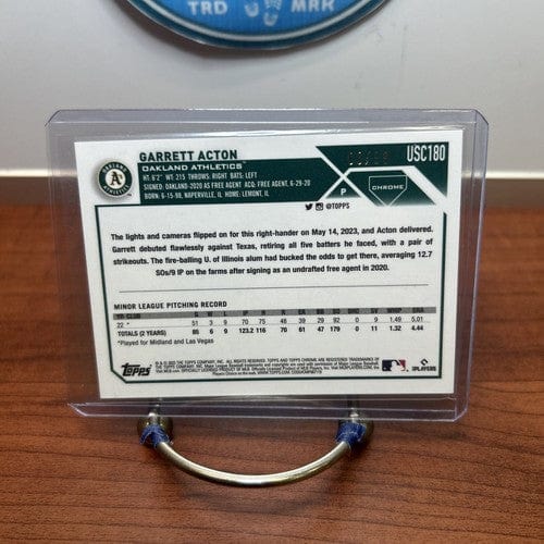 Cheap Sneaks Footwear/Sports Cards Baseball Card Garrett Acton RC 2023 Topps Chrome Green Refractor /99 #USC180 CM Oakl