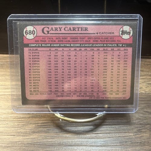 Cheap Sneaks Footwear/Sports Cards Baseball Card Gary Carter 1989 Topps MLB Baseball Card #680 New York Mets Near Mint