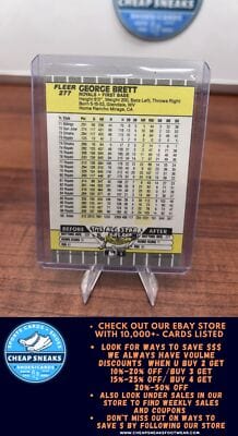 Cheap Sneaks Footwear/Sports Cards Baseball Card George Brett 1989 Fleer #277 Kansas City Royals