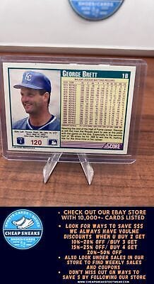 Cheap Sneaks Footwear/Sports Cards Baseball Card George Brett 1991 Score #120 Kansas City Royals