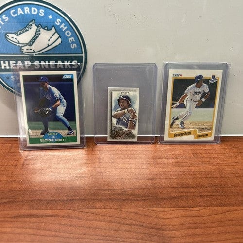 Cheap Sneaks Footwear/Sports Cards Baseball Card George Brett Lot(3) 89 Score, 90 Fleer, 22 Allen&Ginter Mini Kansas Ci