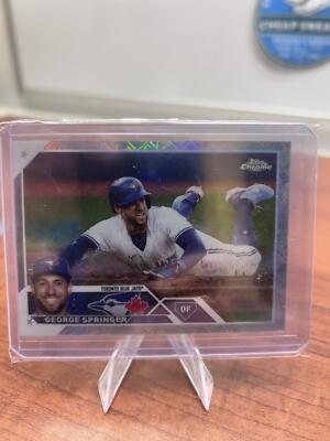 Cheap Sneaks Footwear/Sports Cards Baseball Card George Springer 2023 Topps Chrome Logofractor Edition #134 Toronto Blu