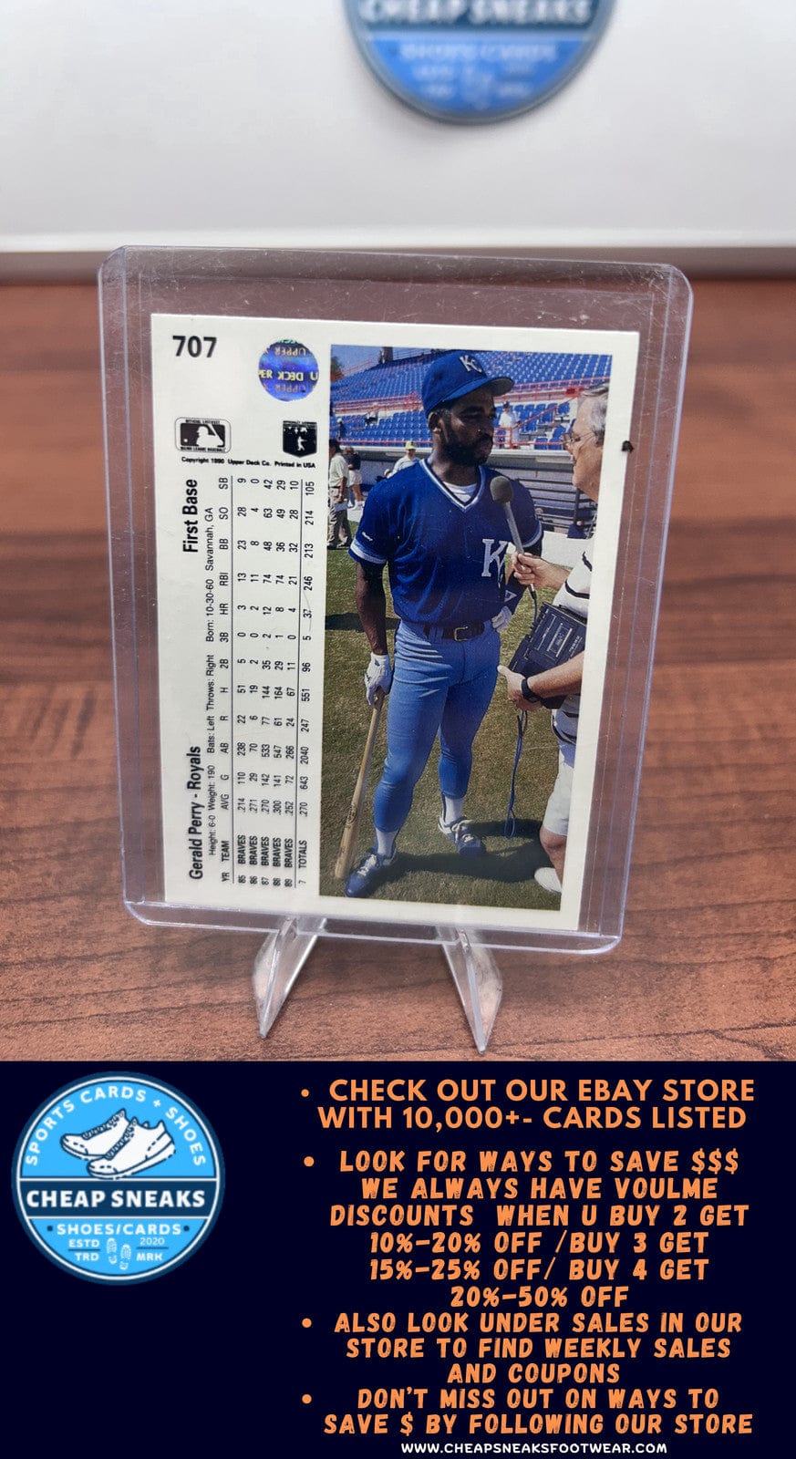 Cheap Sneaks Footwear/Sports Cards Baseball Card Gerald Perry 1990 Upper Deck #707 Kansas City Royals