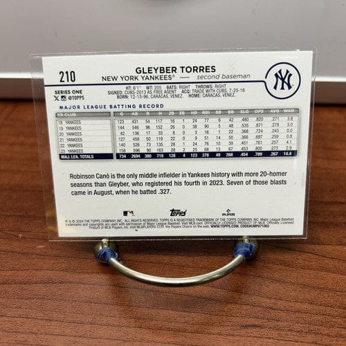 Cheap Sneaks Footwear/Sports Cards Baseball Card Gleyber Torres 2024 Topps Series One Baseball Card#210 New York Yanke