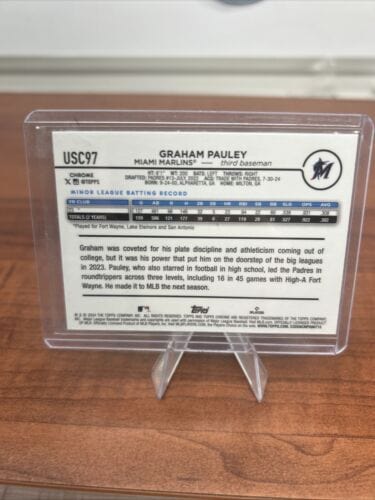 Cheap Sneaks Footwear/Sports Cards Baseball Card Graham Paulette (RC) 2024 Topps Chrome X-Fractured Refractor Miami Mar