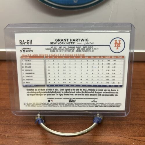 Cheap Sneaks Footwear/Sports Cards Baseball Card Grant Hartwig 2024 Topps Chrome RC Auto RA-GH Mets+Bonus Card Sepia Re