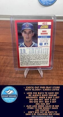 Cheap Sneaks Footwear/Sports Cards Baseball Card Greg Maddux 1990 Score #403 Chicago Cubs