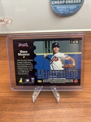 Cheap Sneaks Footwear/Sports Cards Baseball Card Greg Maddux 1996 Pinnacle Denny's Hologram #1