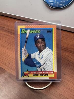 Cheap Sneaks Footwear/Sports Cards Baseball Card Greg Vaughn RC 1990 Topps #57 Milwaukee Brewers