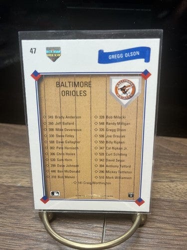 Cheap Sneaks Footwear/Sports Cards Baseball Card Gregg Olson Baltimore Orioles Checklist Baseball Card #47 1991 Upper D