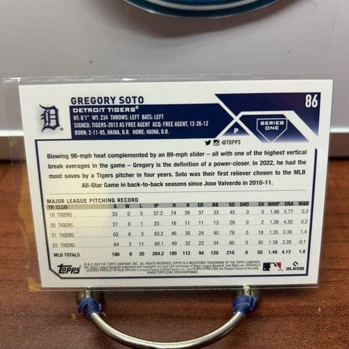 Cheap Sneaks Footwear/Sports Cards Baseball Card GREGORY SOTO 2023 Topps Series One Baseball #86 Detroit Tigers Pitcher