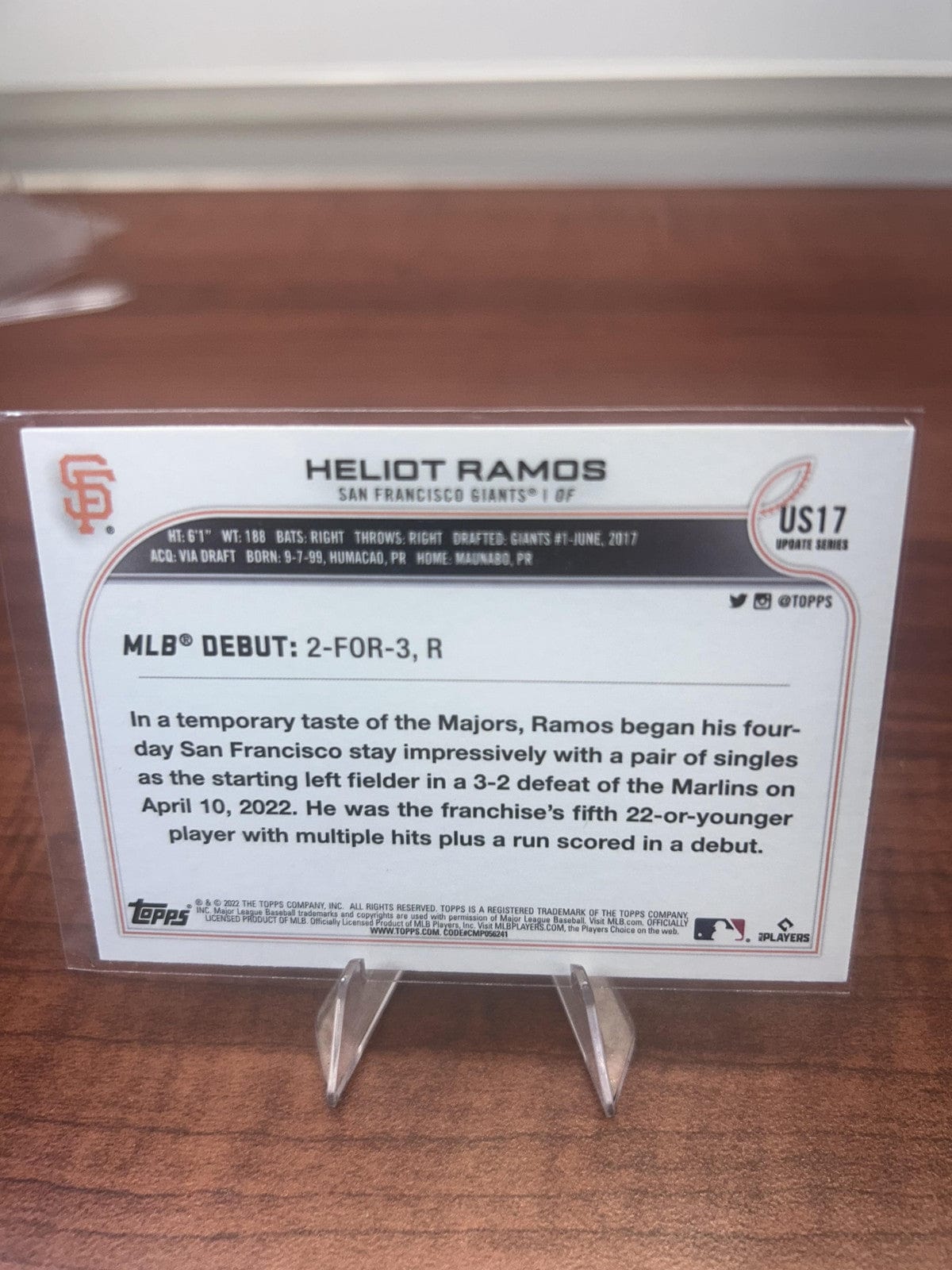 Cheap Sneaks Footwear/Sports Cards Baseball Card Heliot Ramos 2022 Topps Update #US17 San Francisco Giants