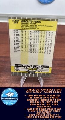 Cheap Sneaks Footwear/Sports Cards Baseball Card Hipolito Pena RC 1989 Fleer #263 New York Yankees