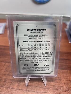 Cheap Sneaks Footwear/Sports Cards Baseball Card Hunter Greene RC 2022 Bowman Platinum #29 Cincinnati Reds