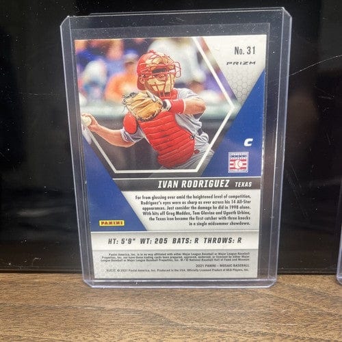 Cheap Sneaks Footwear/Sports Cards Baseball Card Ivan Rodriguez Texas Rangers 2 Card Lot 2021 Panini Mosaic Blue And R