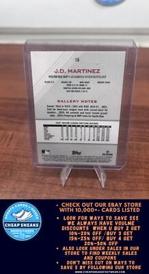 Cheap Sneaks Footwear/Sports Cards Baseball Card J.D. Martinez 2022 Topps Gallery #15 Boston Red Sox
