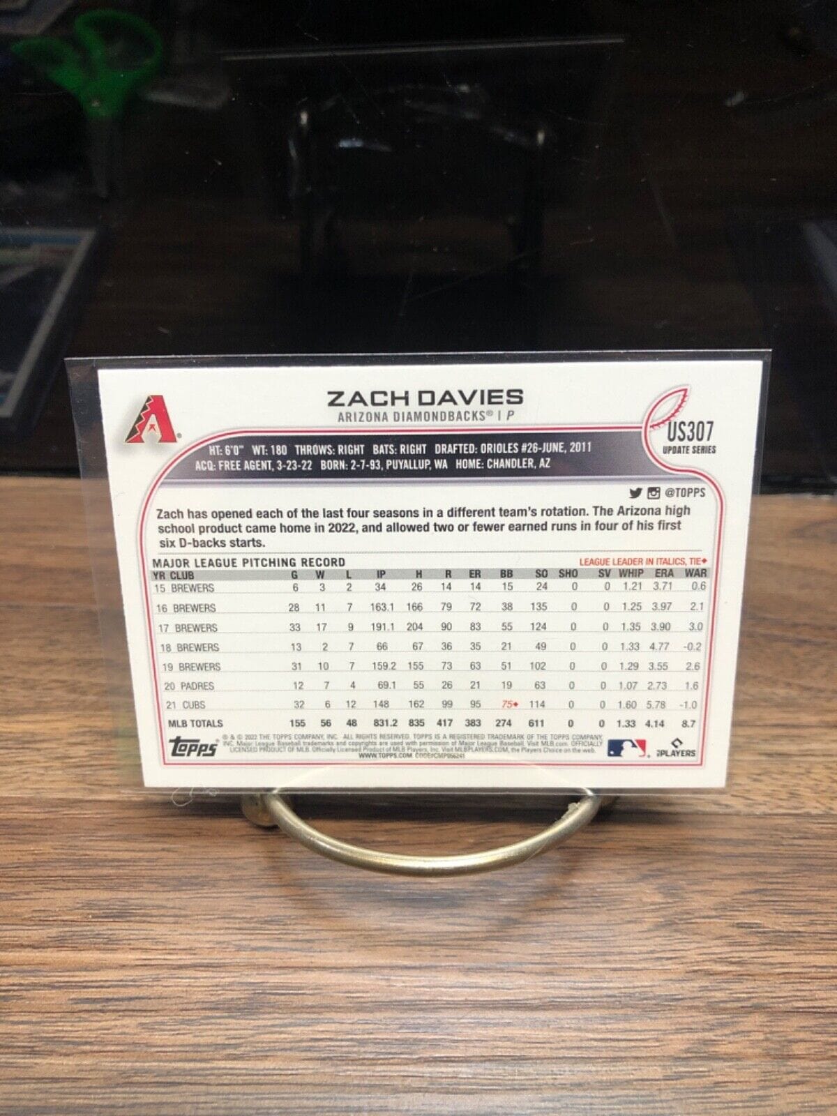 Cheap Sneaks Footwear/Sports Cards Baseball Card J. Palacios RC Auto #1 2022 Topps Update #US307 Zach Davies Arizona Diamondbacks Baseball car