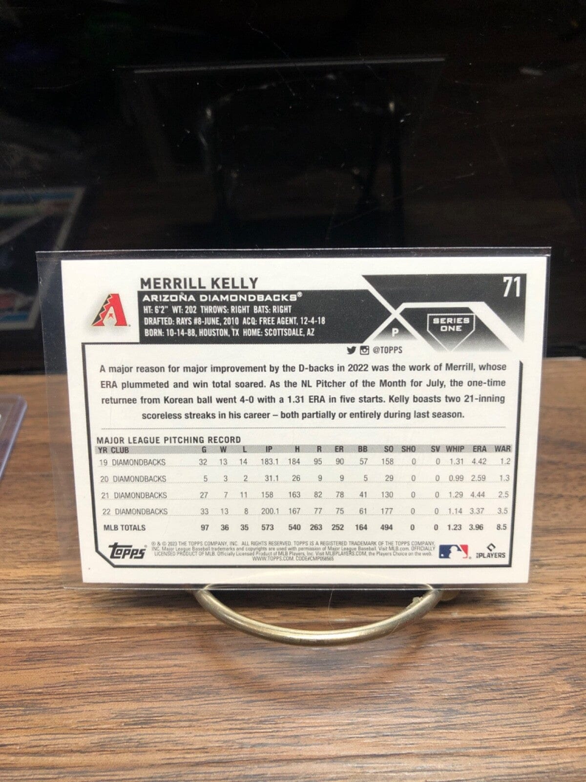 Cheap Sneaks Footwear/Sports Cards Baseball Card J. Palacios RC Auto #1 Merrill Kelly 2023 Topps Baseball card Series One Base #71 Arizona Dia