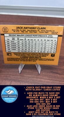 Cheap Sneaks Footwear/Sports Cards Baseball Card Jack Clark 1989 Donruss #311 New York Yankees