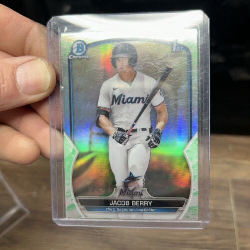 Cheap Sneaks Footwear/Sports Cards Baseball Card Jacob Berry 2023 Bowman Chrome Lunar Glow Refractor Prospect #BCP-108
