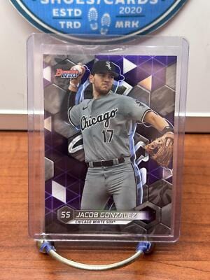 Cheap Sneaks Footwear/Sports Cards Baseball Card Jacob Gonzalez 2023 Bowman's Best Purple Refractor #TP-1 Chicago White