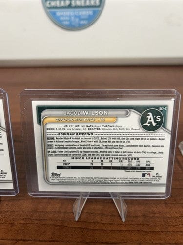 Cheap Sneaks Footwear/Sports Cards Baseball Card Jacob Wilson 2024 Bowman Chrome Oakland Athletics BCP-3 +Bonus Card