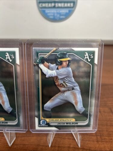 Cheap Sneaks Footwear/Sports Cards Baseball Card Jacob Wilson 2024 Bowman Chrome Oakland Athletics BCP-3 +Bonus Card