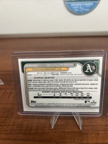 Cheap Sneaks Footwear/Sports Cards Baseball Card Jacob Wilson 2024 Bowman Chrome Oakland Athletics BCP-3 +Bonus Card