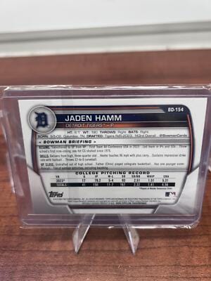 Cheap Sneaks Footwear/Sports Cards Baseball Card Jaden Hamm 2023 Bowman Draft #BD-154 Detroit Tigers