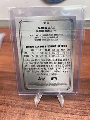 Cheap Sneaks Footwear/Sports Cards Baseball Card Jaden Hill 2022 Bowman Platinum Top Prospects #TOP-80 Colorado Rockies