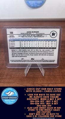Cheap Sneaks Footwear/Sports Cards Baseball Card Jake Burger 2024 Topps Chrome #108 Miami Marlins