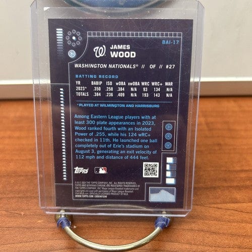Cheap Sneaks Footwear/Sports Cards Baseball Card James Wood 2024 Bowman Lot (2) 2024 Bowman Prospect Base BP-91+ Bowman