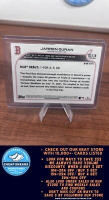 Cheap Sneaks Footwear/Sports Cards Baseball Card Jarren Duran 2022 Topps Update #US118 Boston Red Sox