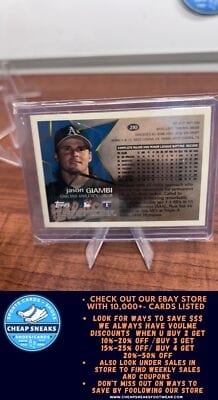 Cheap Sneaks Footwear/Sports Cards Baseball Card Jason Giambi 1996 Topps #210 Oakland Athletics