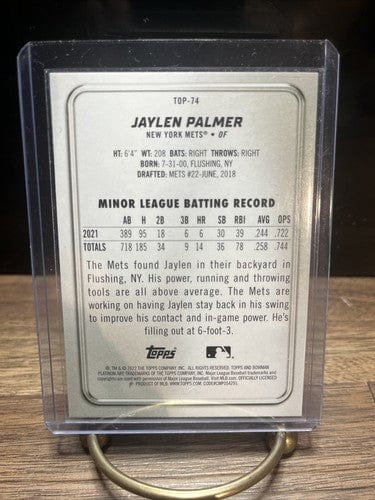 Cheap Sneaks Footwear/Sports Cards Baseball Card Jaylen Palmer 2022 Bowman Platinum Prospect #TOP-74 Ice Parallel New Y