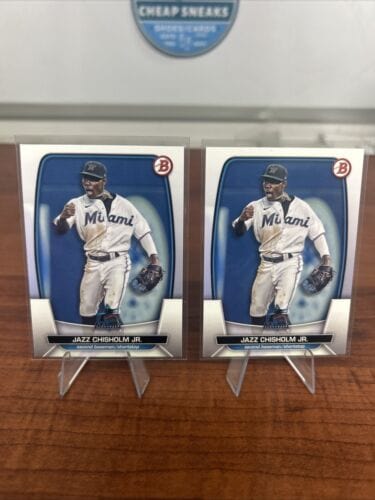 Cheap Sneaks Footwear/Sports Cards Baseball Card Jazz Chisholm 2023 Bowman Baseball #22 Jr Miami Marlins + Bonus Card