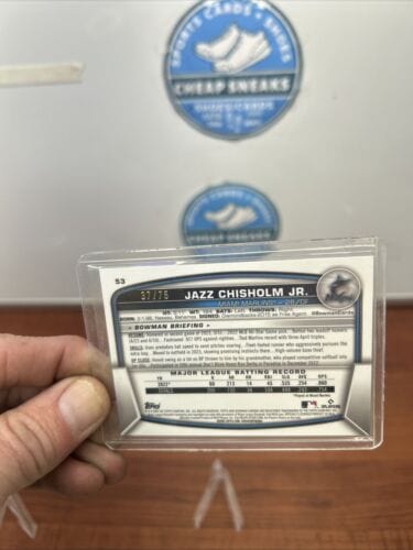 Cheap Sneaks Footwear/Sports Cards Baseball Card Jazz Chisholm Jr 2023 Bowman Chrome Yellow Refractor 37/75 Miami Marli