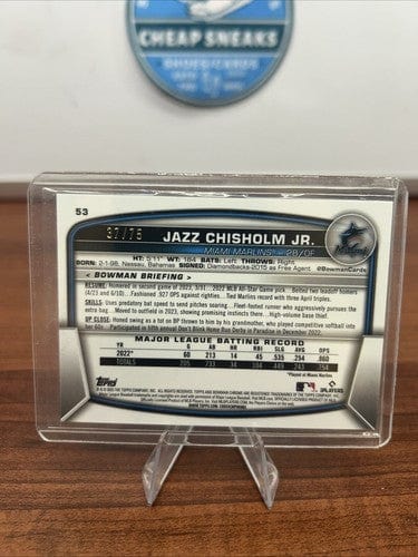 Cheap Sneaks Footwear/Sports Cards Baseball Card Jazz Chisholm Jr 2023 Bowman Chrome Yellow Refractor 37/75 Miami Marli