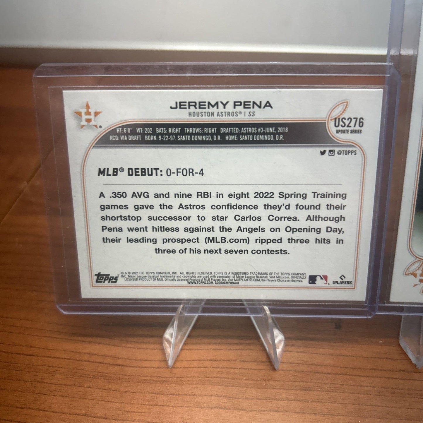 Cheap Sneaks Footwear/Sports Cards Baseball Card Jermey Pena 2022 Topps Update Series Houston Astros Rookie BaseballCar