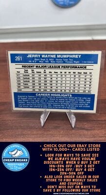 Cheap Sneaks Footwear/Sports Cards Baseball Card Jerry Mumphrey 1982 Donruss #261 New York Yankees