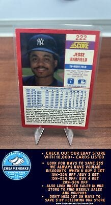 Cheap Sneaks Footwear/Sports Cards Baseball Card Jesse Barfield 1990 Score #222 New York Yankees